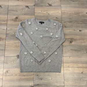 Gray Sweater with Polka Dots